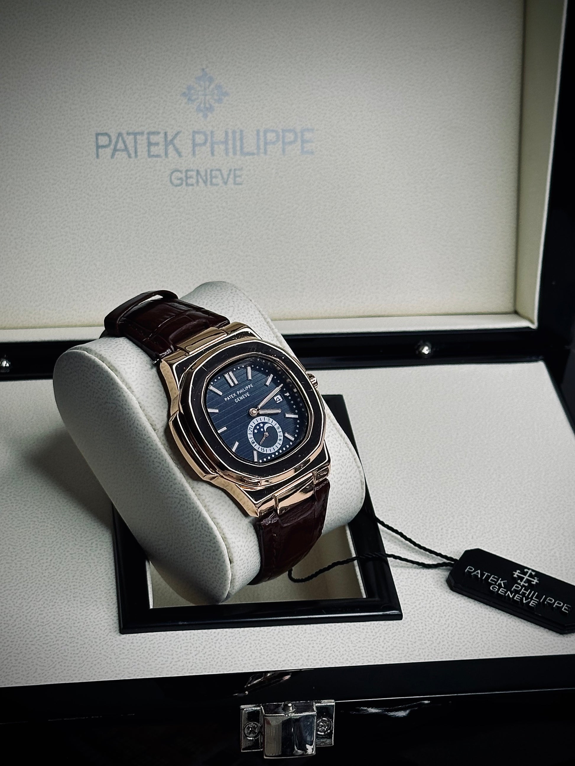 the Patek Philippe Leather Strap Chronograph Watch, 