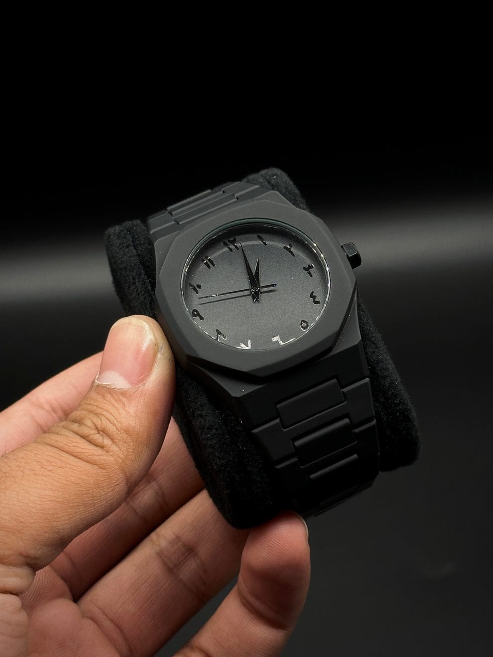 Original black arabic aura watch with fiber material